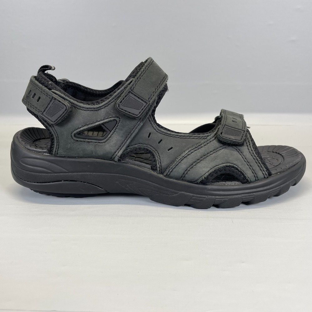 Gdefy Gravity Defyer Sunset Sandals Womens Size 10 Black Leather Strappy Shoes